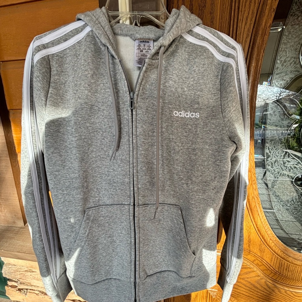 Grey adidas zip hoodie